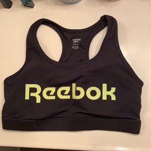 Reebok Sports Bra With Neon Lettering
